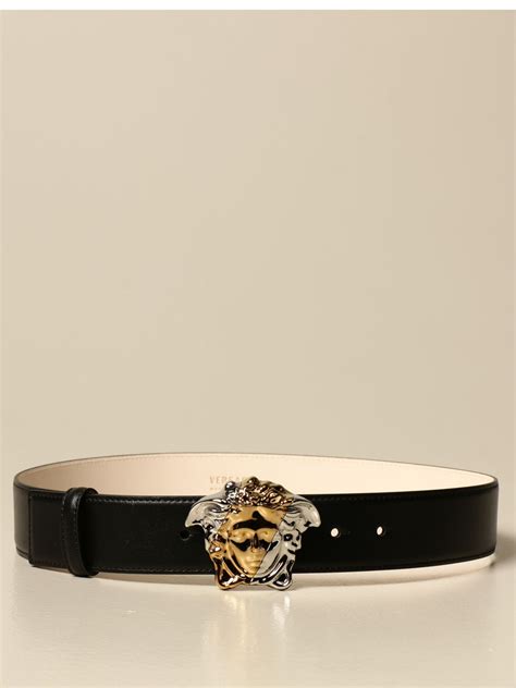 wolf head belt versace|Versace leather belt.